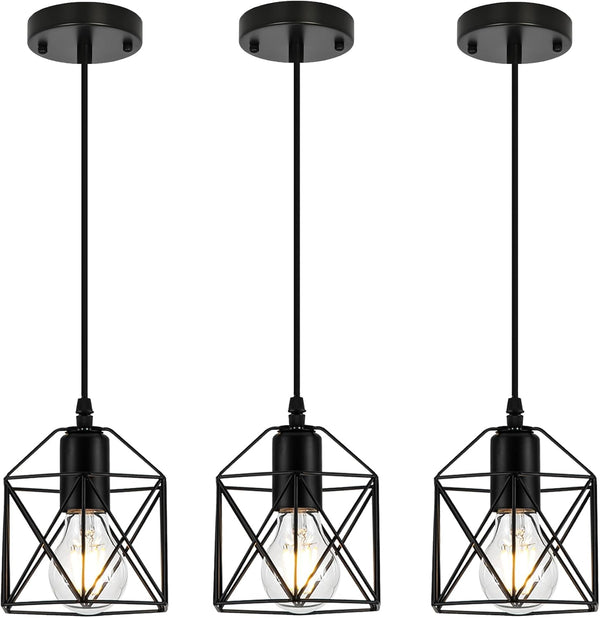 Becvaaoo 1-Light Hanging Pendant Light Fixture, Black Pendant Lights Kitchen Island, Farmhouse Pendant