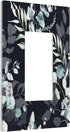 Decorative Switch Plate Covers, Boho Black/Grey Eucalyptus Leaf Floral 1 Gang Light Switch Cover for Home Decor