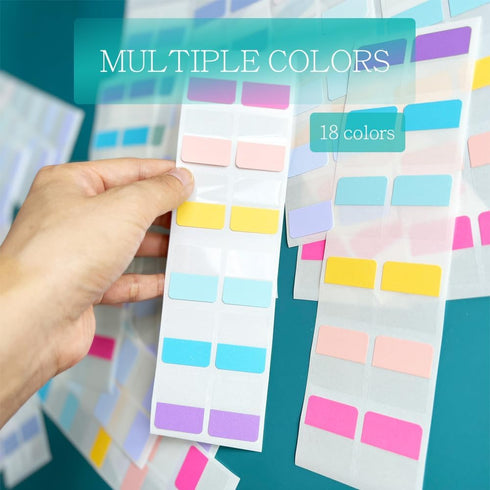 TuNan 720pcs 1 inch Classification,18 (1 Colored Book Sticky Index Tabs Self Adhesive, Repositionable Page Tabs