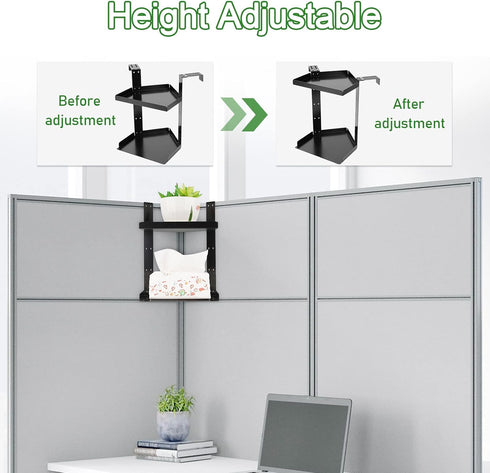 Office Cubicle Shelf, Cubicle Storage, Shelf Organizer Accessories, Height Adjustable Hanging Corner Shelf