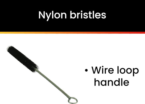 Hot Max 26207-12 Tube Brush Nylon 8-1/2" x 1/2" with Wire Loop Handle (12 Pack)