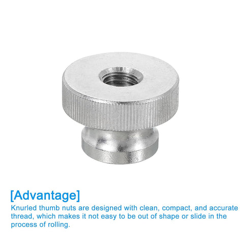 uxcell Knurled Thumb Nuts, 3Pcs M10 x D30mm Stainless Steel Round Knobs for 3D Printer Parts, Machine Tools