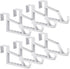 Maitys Space Saving Plastic Over Door Hooks - Multi Hanging Storage Organizers (White, 8 Pieces)
