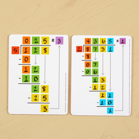 Really Good Stuff Long Division Dry-Erase Boards, Beginning Set of 6 Boards