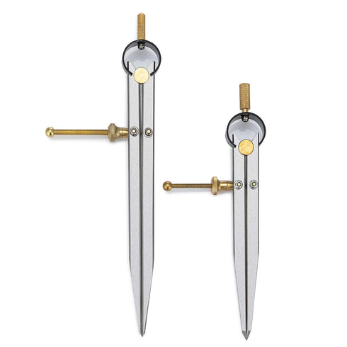2 PCS Adjustable Lockable Spring Wing Divider Calipers, 6 Inch and 8 Inch Steel Compass Tool for Drafting