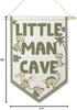 ArtisaEura Little Man Cave Wall Canvas Banners,Dragon Nursery Decor, Sage Green Dinosaur Dragon Hanging Display Pennant