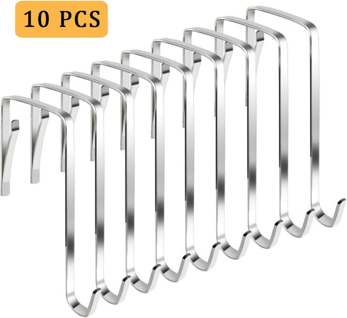 10Pcs Metal Over The Door Hooks - Sturdy Z Hooks for Hanging Clothes, Towels, Coats and More