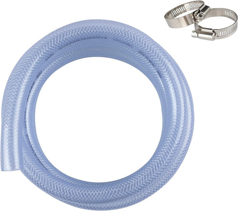 High Pressure Braided Clear Flexible PVC Tubing, 5/8" ID, 10ft