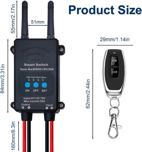 12V-72V 30A,High-Power Bluetooth Remote Control Switch DC Wireless Relay with Mobile Phone App Control,Intelligent