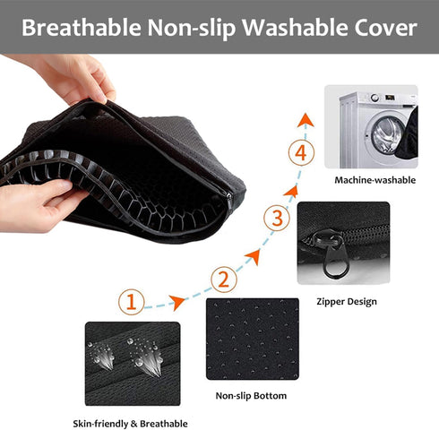Helishy 20x20x1.9inch Gel Seat Cushion, Jumbo&Thick Gel Cushion Chair Pads with Non-Slip Cover for Home Office Car Seat