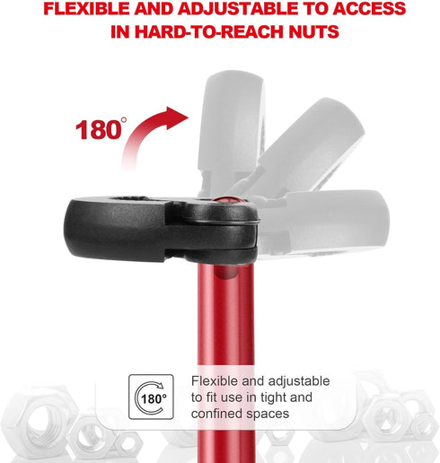 HAUTMEC 11-Inch Pro Basin Wrench for Tight Spaces, Adjustable 3/8'' to 1-1/4'' Capacity Plumber Wrench HT0261-PL (Red)