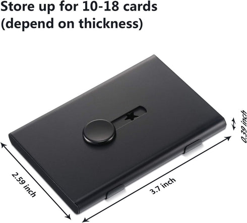 Tatuo 2 Pack Thumb Drive Business Card Holder, Stainless Steel Portable Slide Out Name Holder Wallet for Men and Women