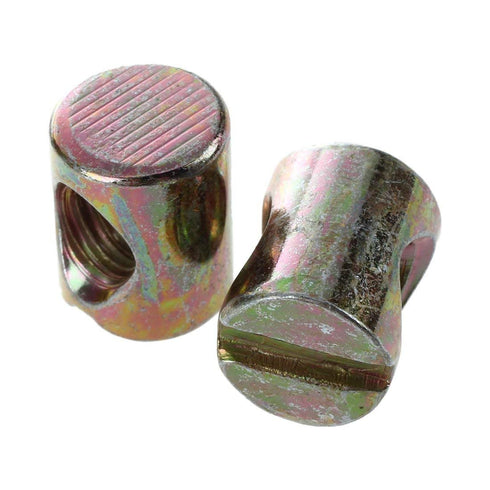 Risprsulen 10Pcs M6 Sets,Industrial Shyness Barrel Dowel Slotted Furniture Nut for Beds Crib Chairs,Fasteners,Nut