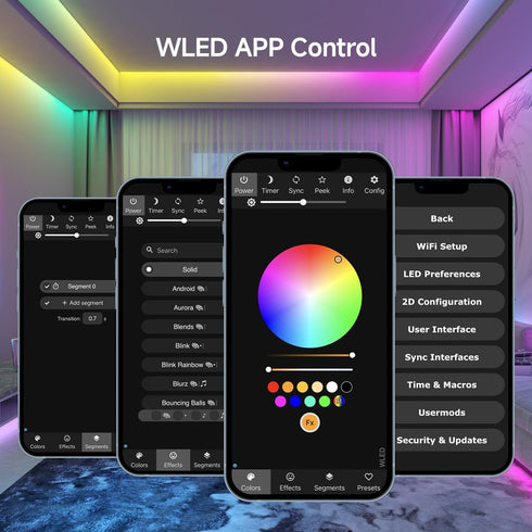 ESP32 SP803E WS2811,WS2812,SK6812,WS2814,WS2815 Dimming BTF-LIGHTING WLED LED Strip Controller Built-in Mic DIY Dynamic