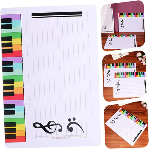 Exercise Board Reusable Stave Whiteboard, Writable Staff Teaching Whiteboard for Piano Stave Cards Notation Tool