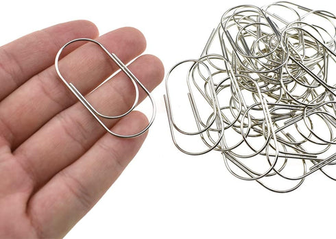 HAHIYO Sturdy Paper Clips, 2 inches Length, 30 Pack, Heavy Duty Rust Proof Metal for Home, Office, School