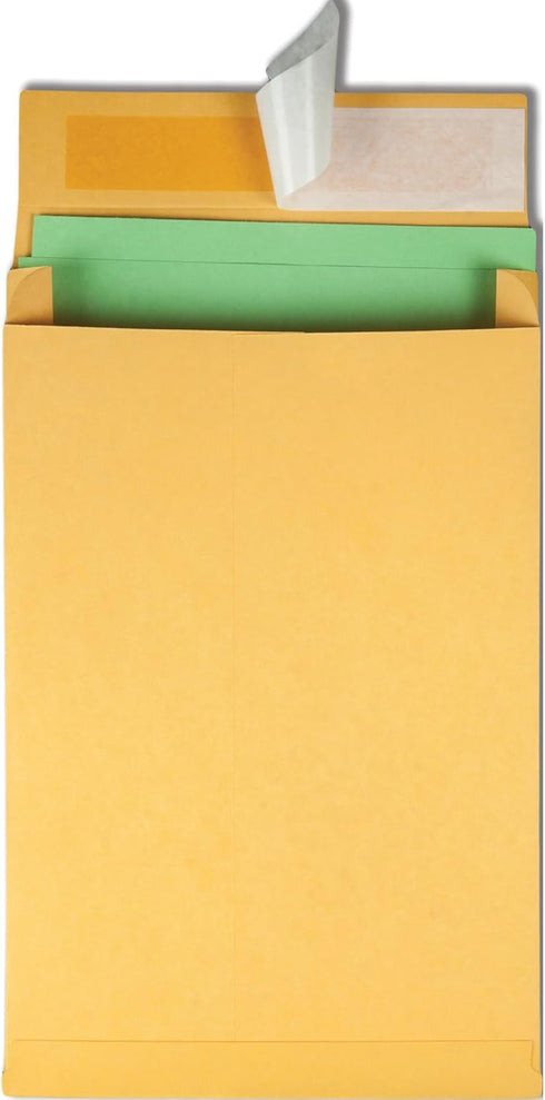 Quality Park Expansion Envelopes, Redi-Strip, Brown Kraft, 9 x 12 x 2, 25 per Pack