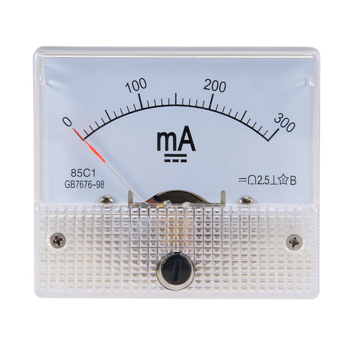 uxcell Analog Current Panel Meter, DC 0-300mA 85C1 Ammeter for Circuit Testing, Pack of 1
