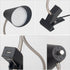 1 360Rotation LED Clip on Desk Lamp with USB Charging Port, Portable Gooseneck Clip on Lamp, Clamp Light Modern Table