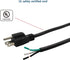 10FT Power Cable Replacement, 110V 115V 120V 300V Pigtail for Appliance, NEMA 5-15P Plug US SJT 18AWG