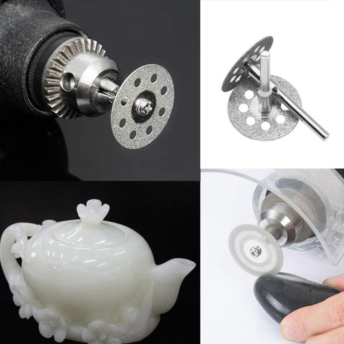 Cutting Wheels for Rotary Tool, Diamond Metal Wood Cutting Wheels, Drill Cutting Disc with 1/8" Shank, Resin Cutting Off