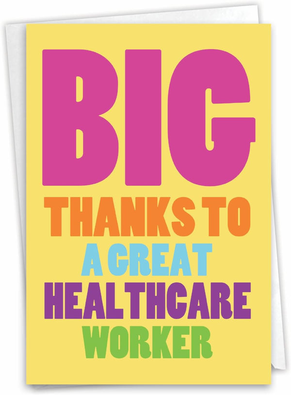 NobleWorks Thank You Card for Healthcare Workers, Gratitude for Hospitals, Doctors, Nurses - C3722TYG