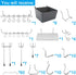 FRIMOONY Pegboard Hooks Assortment with Pegboard Bins, Peg Locks, for Organizing Various Tools, 140 Piece by FRIMOONY