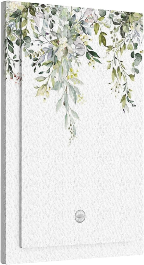 Light Switch Covers 1 Gang Eucalyptus Sage Green Watercolor Plant Leaves Decorative Wall Plate Blank Switchplate