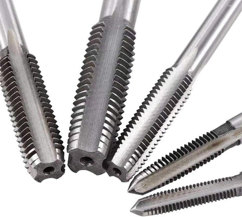 Metric Tap Set, HSS Hand Screw Thread Tapping Tool 7PCS M3-M12 Drill Bits Set