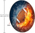 Customized Round Football Mousepad in Fire and Water, Non-Slip Rubber Gaming Mouse Pad 7.9"X7.9" inch