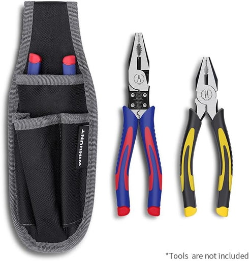 Tool Belt, 4 Pockets Tool Pouch for Organization, with Metal Belt Clip Attachment for Craftsmen, Electrician, Gardener