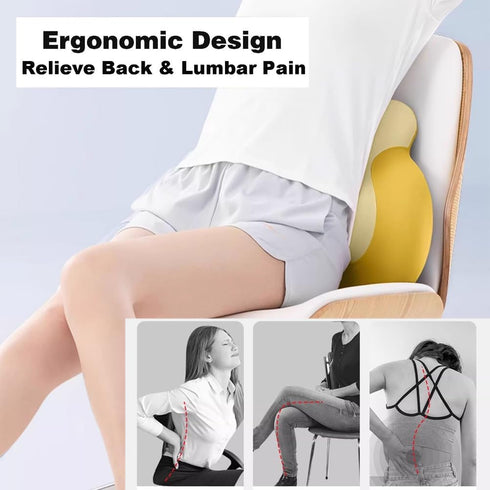 Generic Seat Cushion for Office Chair, Orthopedic Back and Butt Pillow for Sciatica Hip Pain Relief, Memory Foam Lumbar