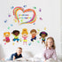 Mirabuy Play Learn & Grow Together Wall Decals Kids Inspirational Quotes Handprint Wall Stickers for Classroom Kids