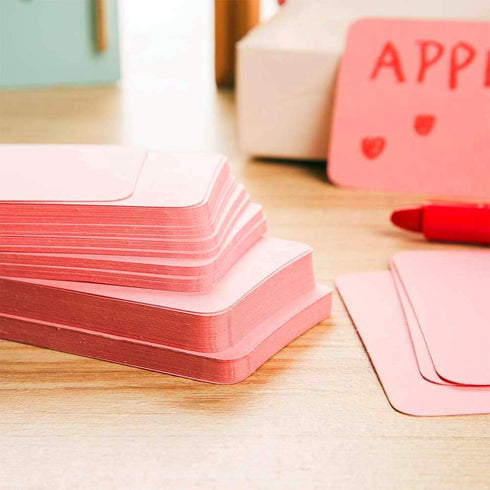 Blank Paper Message Card Business Cards, Vocabulary Word Card Index Cards - About 100 pcs (Pink)