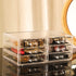 Desktop Storage Drawers, Rectangular Plastic Makeup Storage with 6 Drawers, Pull Out Small Craft Storage Case