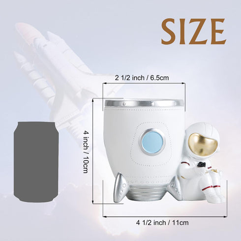 Pen Holder, Astronaut Stand for Desk, Decorative Resin Pencil Organizer, Ideal Gift for Office or Classroom