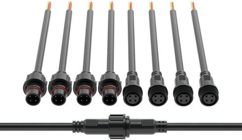 BTF-LIGHTING 4 Pin Electrical Connector 20AWG IP65 Male Female Connector 7.87in/20cm Extension Cable for LED Strip