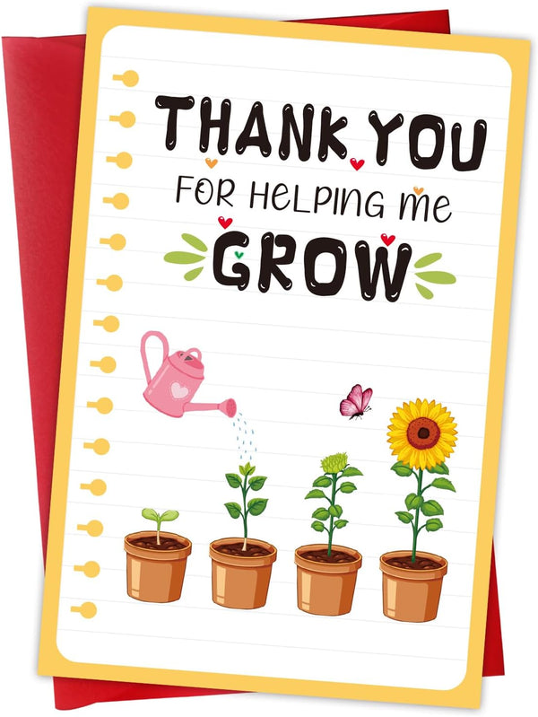 Teacher Thank You Cards with Envelopes - End of the Year Teacher