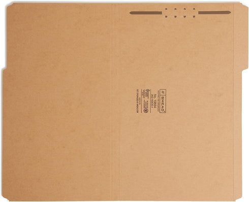 Smead Fastener File Folder: Legal Size, Kraft, 50 Per Box with 1 Fastener