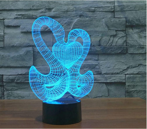 3D 16 Night Light for Kids Swan Heart to Heart Led Lamp with Remote Control Color Changing Xmas Birthday Gift for Child