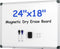 Magnetic White Board Kit for Wall, 24" x 18", Includes 1 Dry Eraser, 2 Multicolor Markers, 4 Magnetic Pins, Aluminum