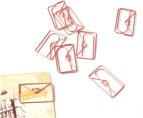 Envelope Shape Small Paper Clips, Cute Funny Bookmark Marking Clips for Office School Wedding Party Decoration, 20 pcs