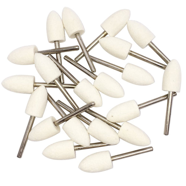 Buffing Wheel Polishing Bits Kit, Wool Felt Aluminum Polishing Kit, Point Mandrel Rotary Tool Accessories, 1/8 Inch