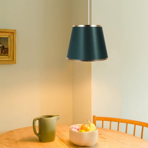 OSALADI Lamps Shades Medium Drum Lamp Shade Fabric Clip On Light Cover Replacement for Table and Floor Light Dark Green