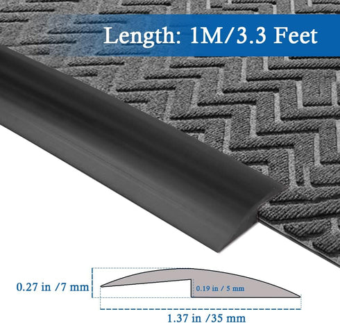 Floor Transition Strip Self Adhesive PVC Edging Trim Strip for Flooring Transitions, Suitable for Threshold Height Less