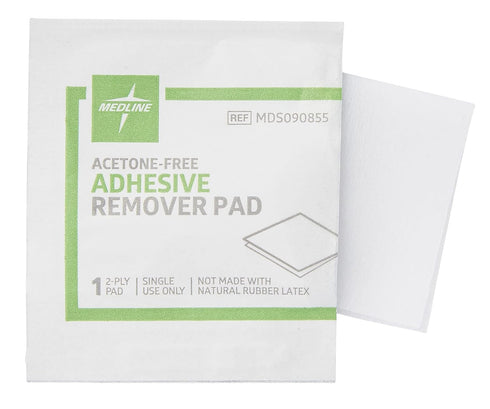 Medline 2-Ply Adhesive Remover Pads, Acetone-Free, Box of 100