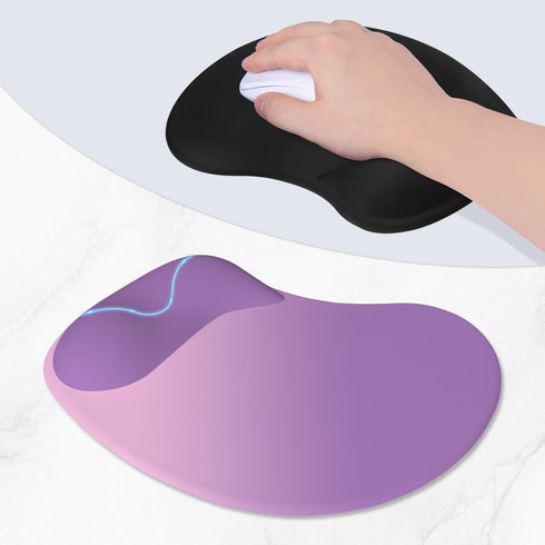 ITNRSIIET 9.5 8.2 Ergonomic Mouse Pad, Cushioned Gel Wrist Rest, Non-Slip Base, Smooth Surface, Cute Multi-Color, x