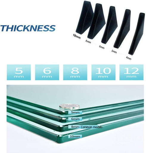 YouU 20 4 50mm UoYu pcs Mirror Corner Protectors x Black Toughened Glass Corner Protector Ceramic Tile wrap Angle