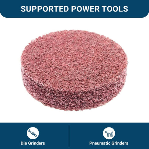 Benchmark Abrasives 2" Quick Change A/O Non-Woven Surface Preparation Wheels, 10 Pack (Maroon - Fine)