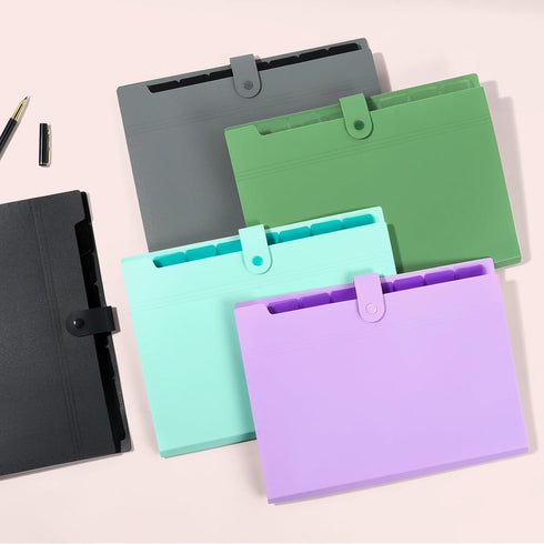 Forvencer Purple Expanding File Folder, 8 Pocket Letter Size Accordion File Organizer for School Office Supplies